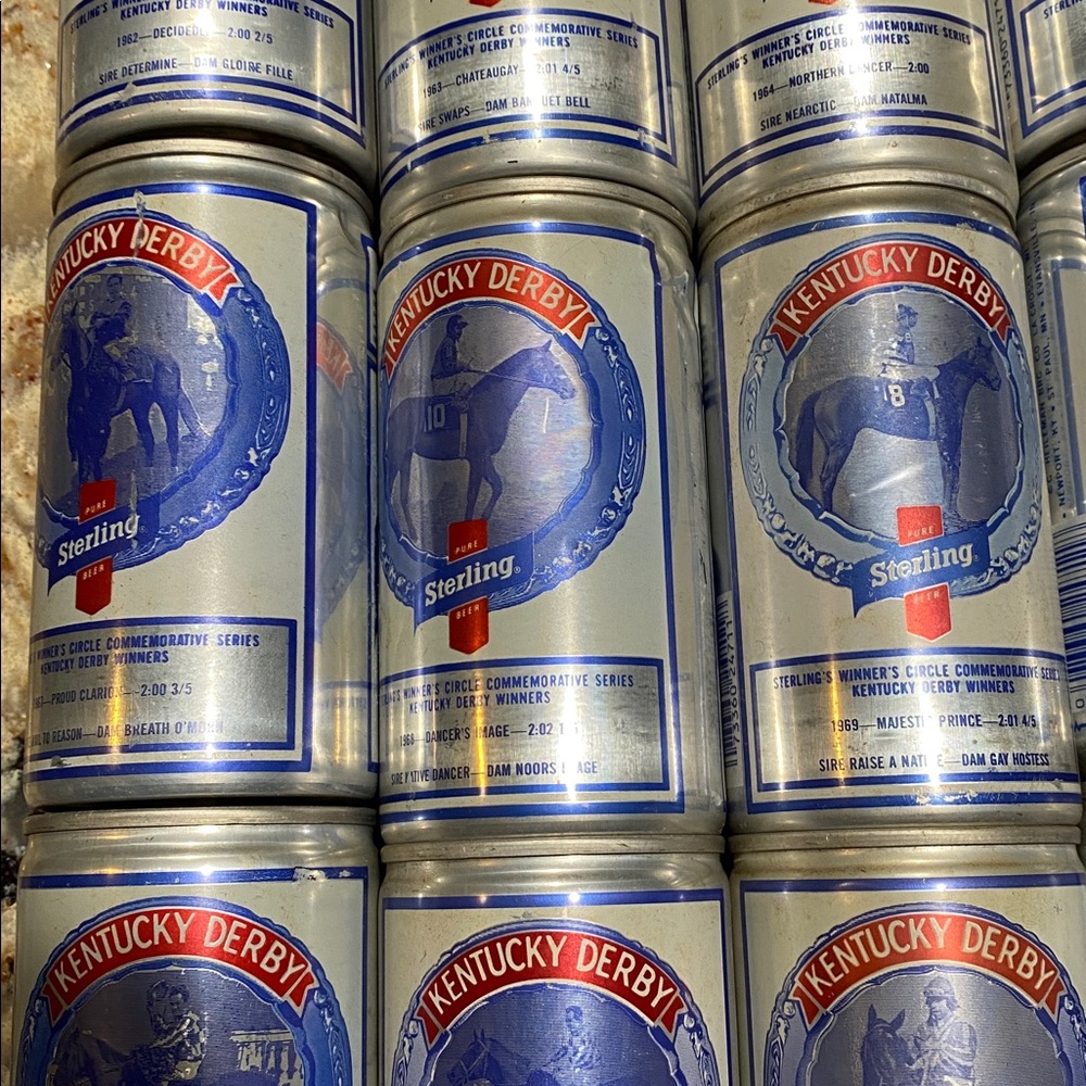 Vintage Sterling Kentucky Derby horse racing beer can set 1962-1975 g Hellman - Picture 4 of 9